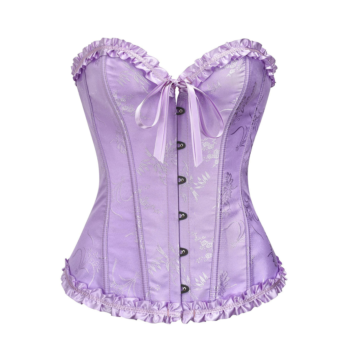 Lace-Up Overbust Bustier Corset Top for Women, XL