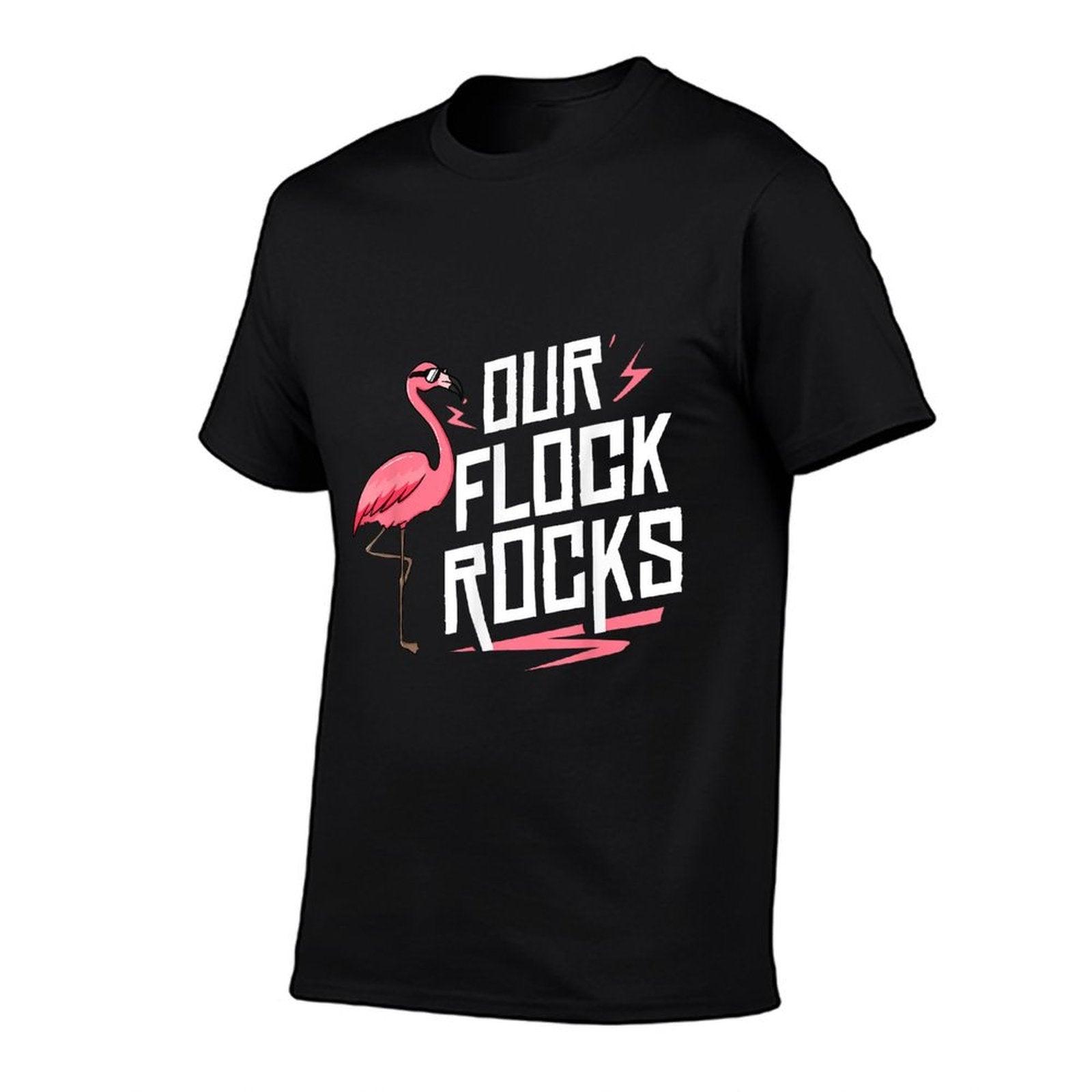 Our Flock Rocks Gift For Pink Flamingo Women Men T-Shirt