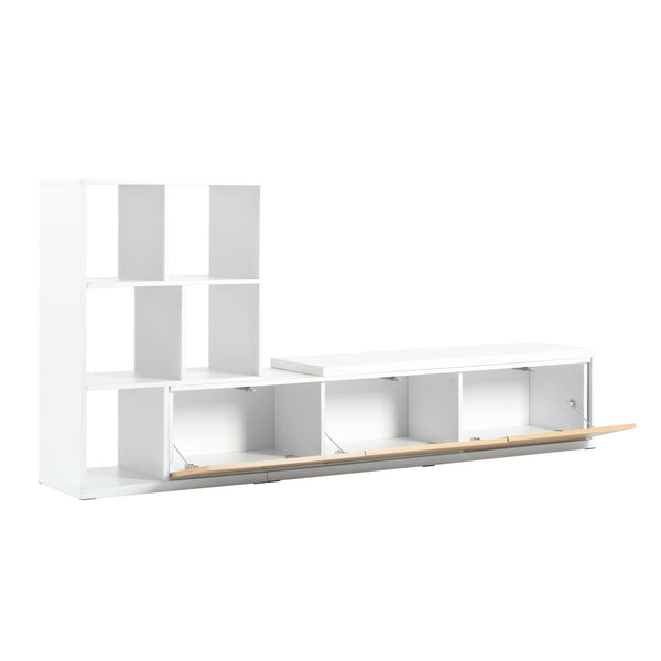 Extendable TV Stand with 3 Tier Bookshelves BLAKHOM