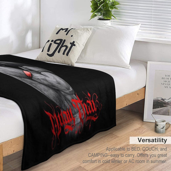 Muay Thai Boxing Fighter Anti-pilling Throw Blanket