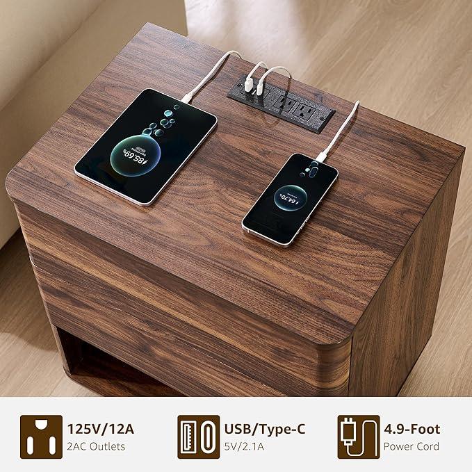 Nightstand with Charging Station, 22