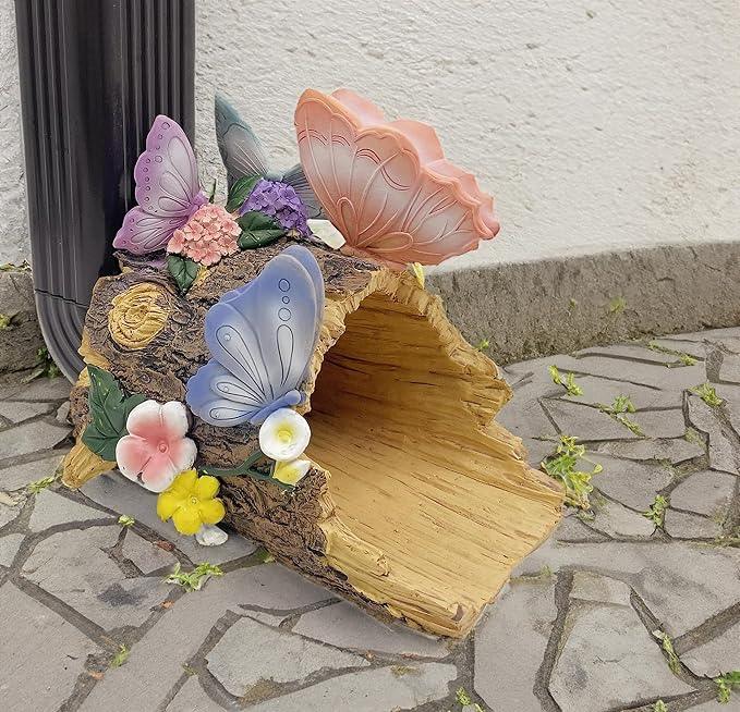 Butterfly Statues Garden Decoration Gutter Downspout Extension Statues,Resin Statue Outdoor Decor,Animal Downspout Diverter,Decorative Gutter Extension,3