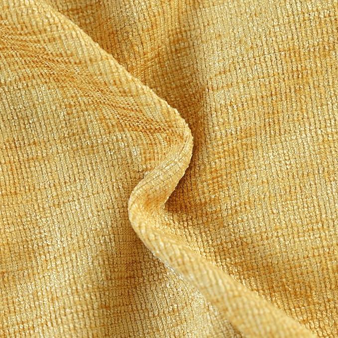 CaliTime Throw Pillow Covers Decorative 18 X 18 Inches Pack of 2 Cozy Chenille Cushion Cases for Couch Sofa Bed Living Room Home Gold