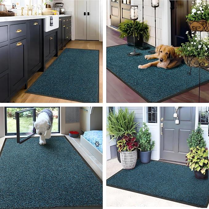 Mibao Front Door Mat, Dirt Trapper Welcome Mat for Outdoor Indoor, Non-Slip Waterproof Doormat, Durable Machine Washable Low Profile Entry Rug for Back Door Outside Patio Porch, 72