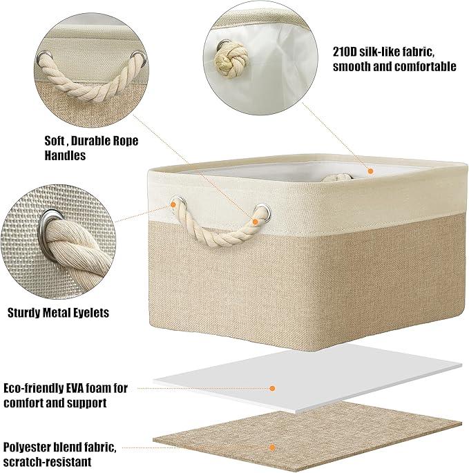 SIMPLE HOUSEWARE Large Fabric Storage Bin, 15.7