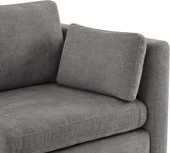 CHITA Modular Sectional Sofa, FSC Certified L Shaped Couch with Reversible Chaise, Modular Sectional Couch for Small Space, 78 Inch Width, 3 Seat Modular Sofa with Storage Ottoman, Grey