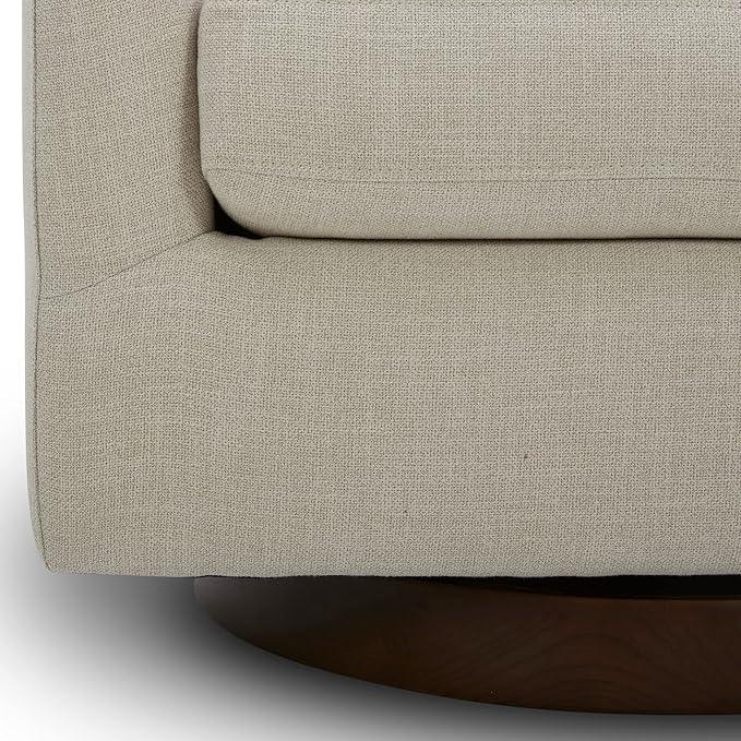 CHITA Swivel Accent Chair, FSC Certified Upholstered Fabric Barrel Chair for Living Room Set of 2, Fully Assembled, Linen