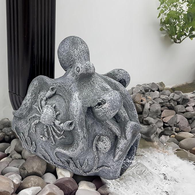Real Octopus Sculpture Gutter Downspout Extender,Garden Statue Ornament,Decor Downspout Diverter,Perfect Rain Diverter for 3