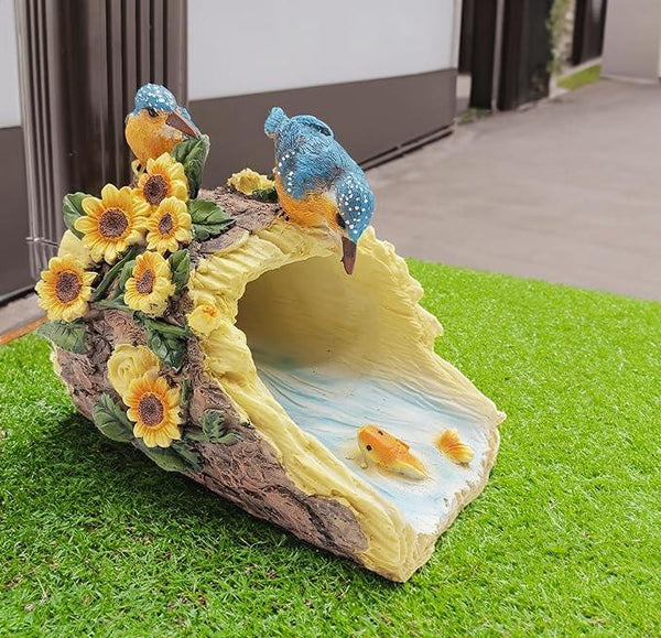 Bird Statues Outdoor Decoration, Resin Statue Garden Decor, Animal Downspout Diverter, Decorative Gutter Extension, 3