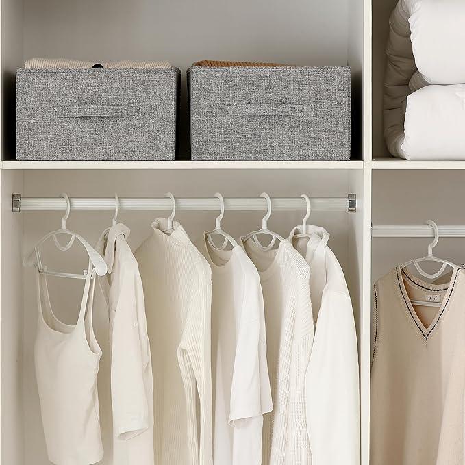 Linen Folding Storage Bins, 3 Pack Large Storage Baskets, Washable, Clothing Storage Bins with Handle, Closet Organizer for Storage Sweater,Sheets(dark grey, 18½