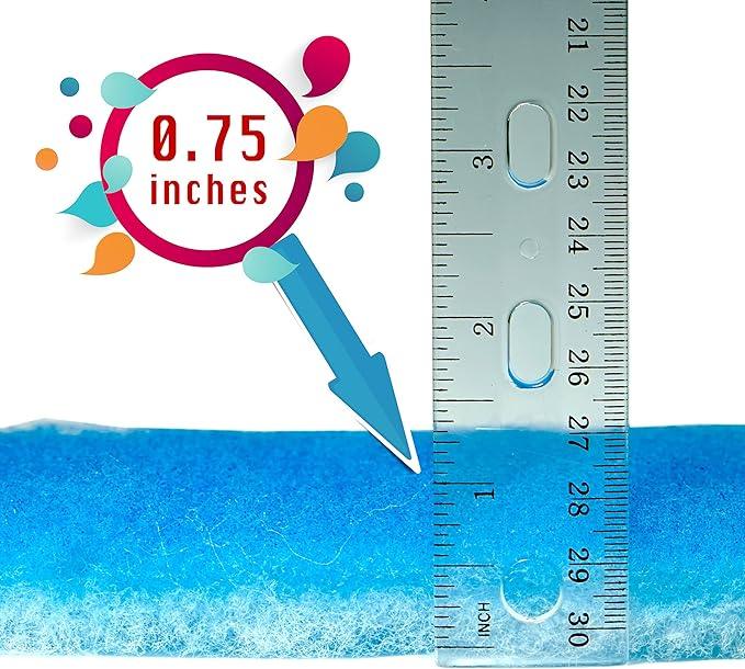 Original Koi Pond and Aquarium Filter Pad Media Roll - Blue Bonded - 24 Inches by 72 Inches (6 ft) by 0.75 Inches - Cut to Fit - Durable - Fish and Reef Aquarium Compatible
