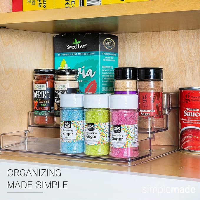 SIMPLEMADE 3-Tier Spice Rack Organizer - Versatile Storage Shelf for Kitchen, Bathroom, Bedroom & Office, Set of 1, Clear