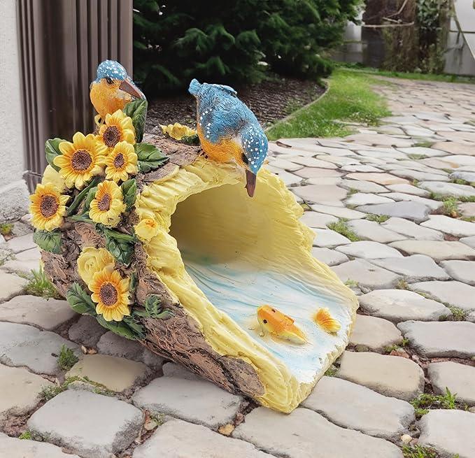 Bird Statues Outdoor Decoration, Resin Statue Garden Decor, Animal Downspout Diverter, Decorative Gutter Extension, 3
