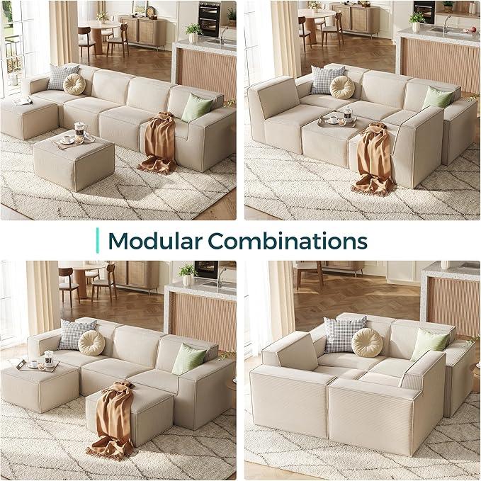 LINSY HOME Modular Sectional Sofa, 134