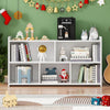 Book Shelf, 5 Cubes Storage Organizer, Open Shelf Wooden Bookcase, Freestanding White Bookshelf Cube Shelf for Bedroom, Living Room, Home Office