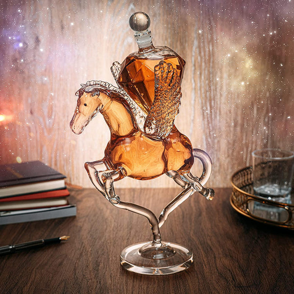 Pegasus Diamond Crystal Decanter, For Wine & Whiskey - The Wine Savant - 12