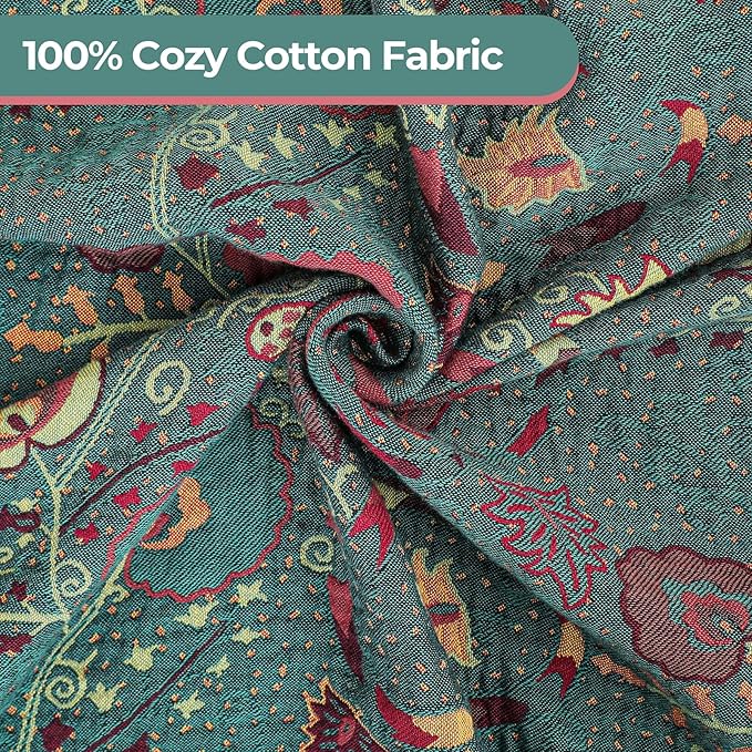 Boho Throw Blanket for Bed,100% Ultra Cotton Soft Breathable Bed Throw Floral Printed Farmhouse Decor Rustic Bed Throws for Couch Sofa Quilt 60