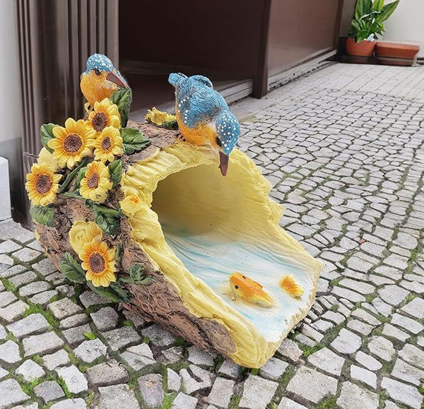 Bird Statues Outdoor Decoration, Resin Statue Garden Decor, Animal Downspout Diverter, Decorative Gutter Extension, 3