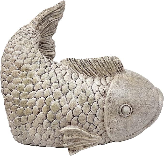 Real Fish Sculpture Gutter Diverter Rain,Eco-Friendly Resin Gutter Extender Diverter,Deco Gutter Extension Downspout, Splash Block, Perfect Rain Gutter Downspout Extension for 3