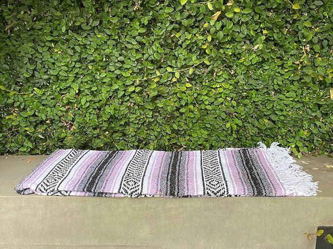 Del Mex Classic Mexican Blanket, Large Authentic Woven Falsa Throw (70