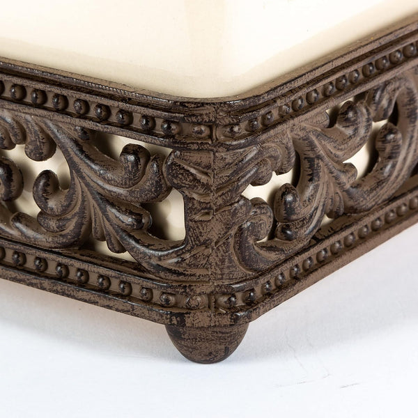 Acanthus Stoneware Square Canister, 15