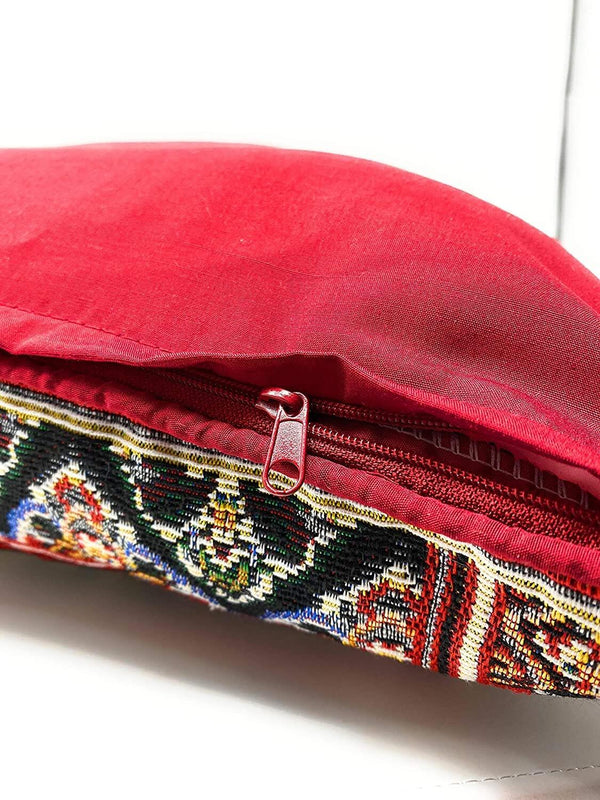 DaDalogy Elegant Majestic Kilim Red Rug Ornate Tapestry Throw Pillow Covers 16