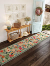 Runners for Hallways Kitchen Runner Rug Non Slip 2'x 10' Long Washable Rugs with Rubber Backing Soft Floral Carpet Runner for Hallways, Kitchen, Laundry, Bedroom, Bathroom(Green)