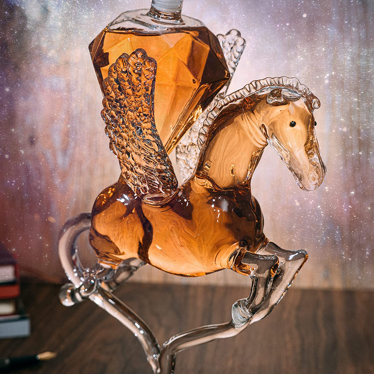 Pegasus Diamond Crystal Decanter, For Wine & Whiskey - The Wine Savant - 12
