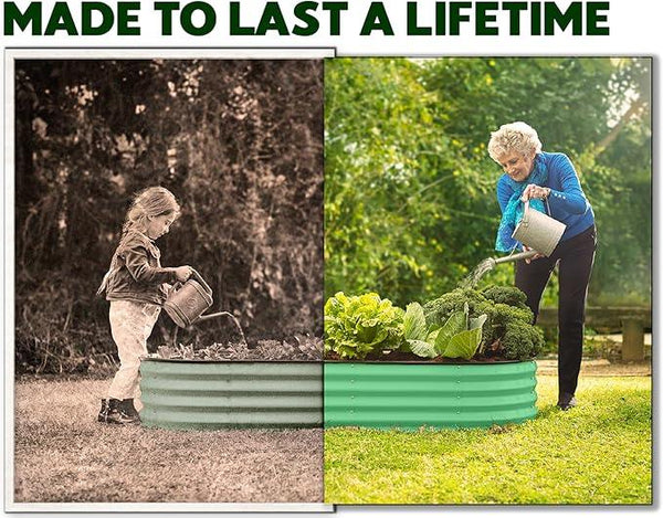 Galvanized Raised Garden Beds Outdoor // 4×2×1 ft (2-Pack) Planter Raised Beds for Gardening, Vegetables, Flowers (Light Green) // Large Metal Garden Box