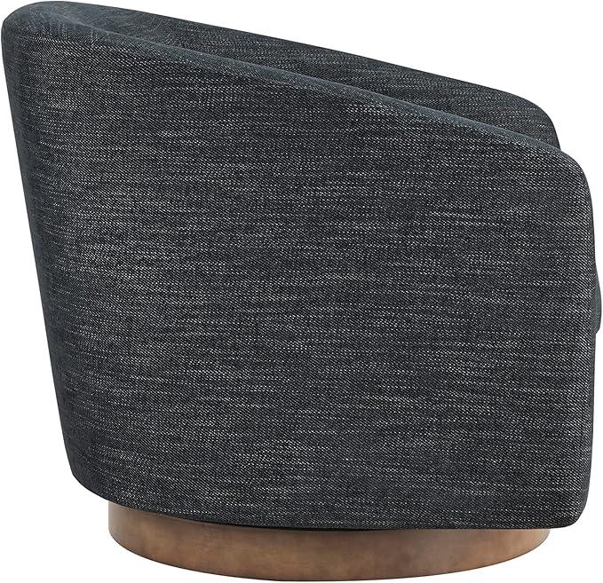 CHITA Swivel Accent Chair Set of 2, FSC Certified Upholstered Fabric Barrel Chair for Living Room, Fully Assembled, Midnight