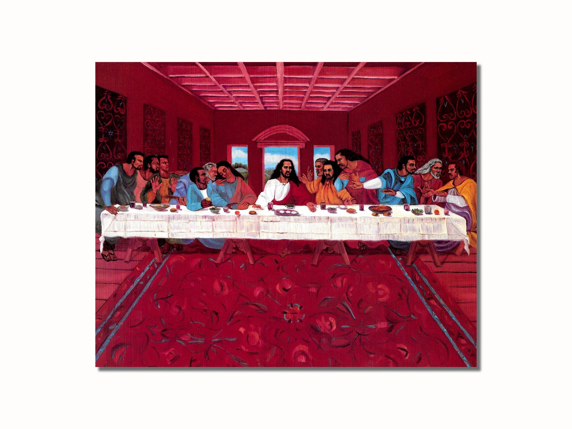 Black Jesus Last Supper African American 8x10 Art Print - Vivid Lithograph
