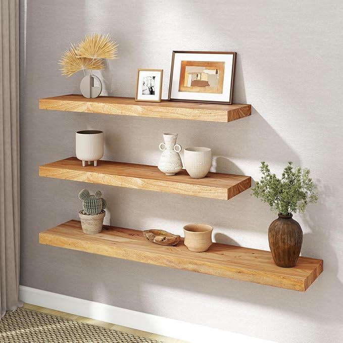 RICHFOCUS Elm Floating Shelves for Wall - 48