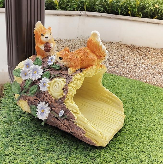 Squirrel Statues Gutter Downspout Extension Statues Garden Decoration,Resin Statue Outdoor Decor,Animal Downspout Diverter,Decorative Gutter Extension,3