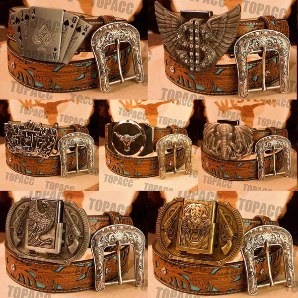 Turquoise Belt with Vintage Lighter Buckle - Gifts for You 'n Me