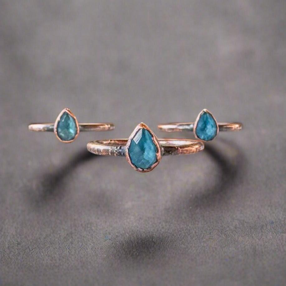 Copper Blue Topaz Ring for Calm Clarity Within | By Blackbird & Sage
