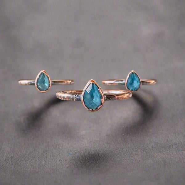 Copper Blue Topaz Ring for Calm Clarity Within | By Blackbird & Sage