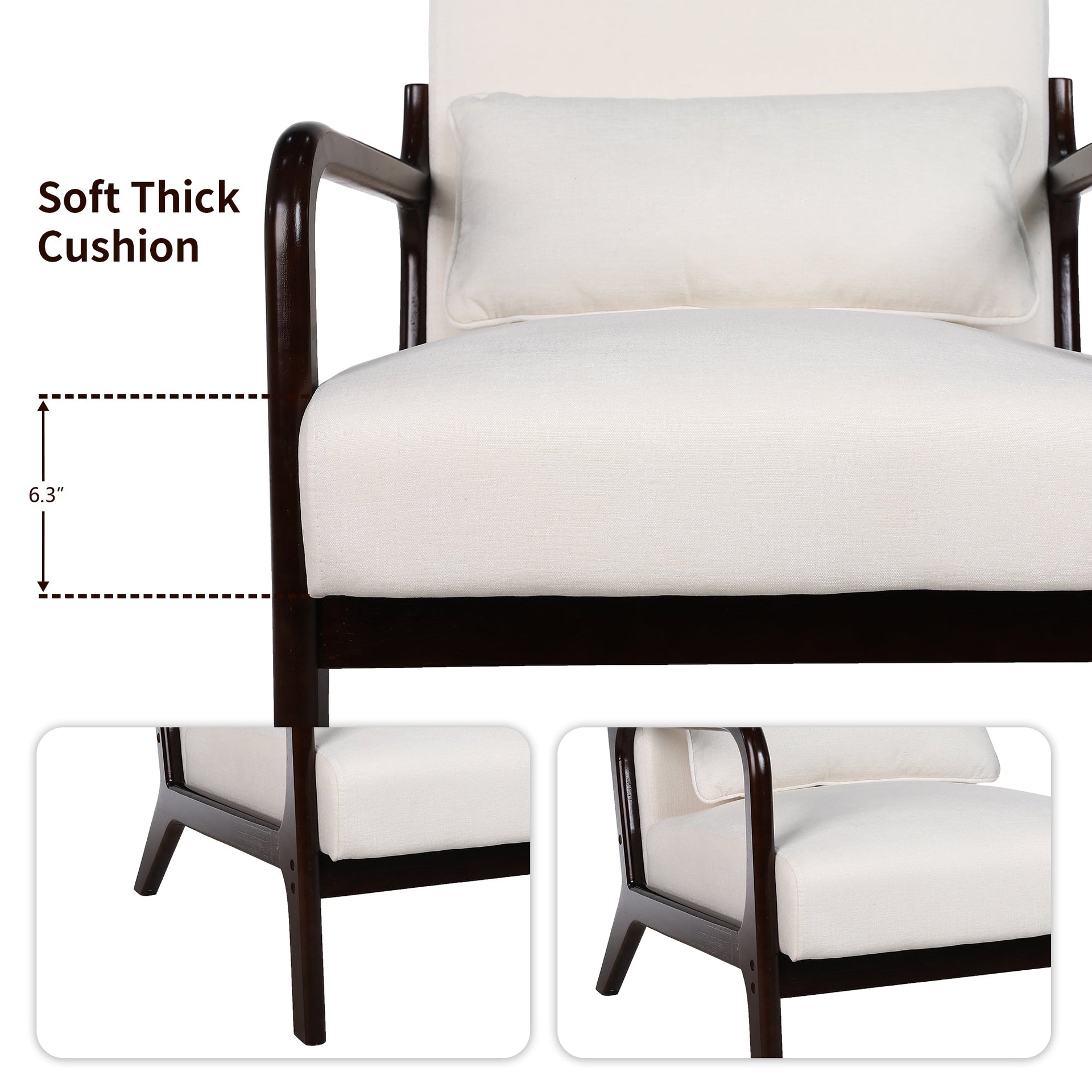 Antique Beige Cotton‑Linen Chair