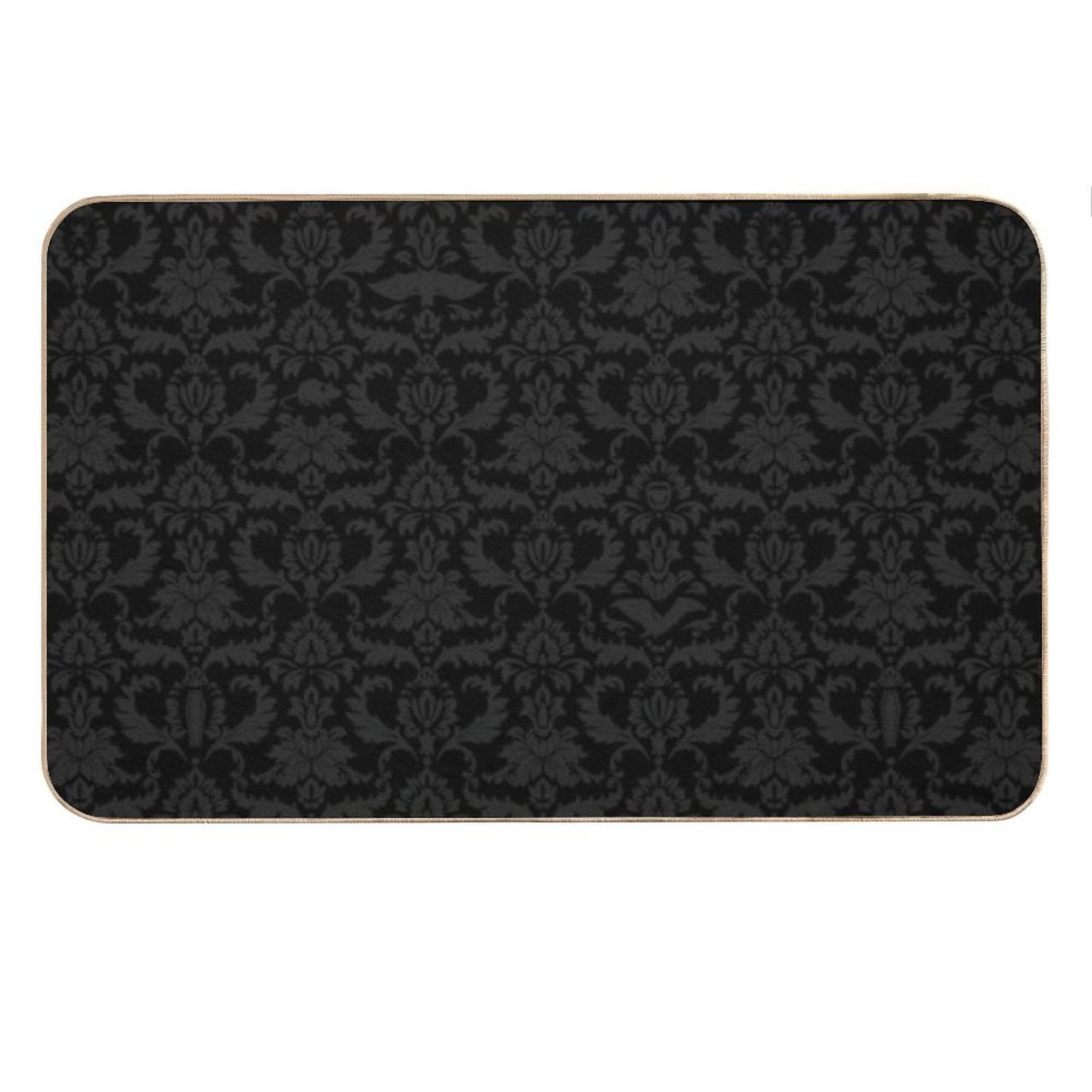 Victorian Gothic Pattern (Black) Bath Mat
