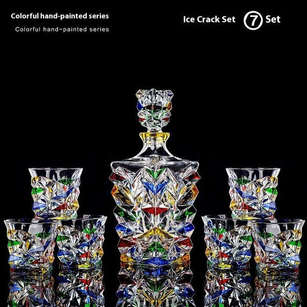 Painted Crystal Glass Liquor Glass Set