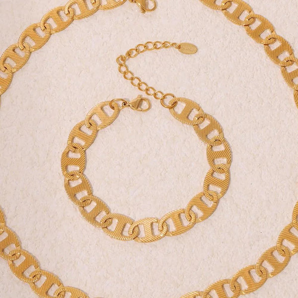 Handmade chain plated with genuine gold titanium steel material women's bracelet