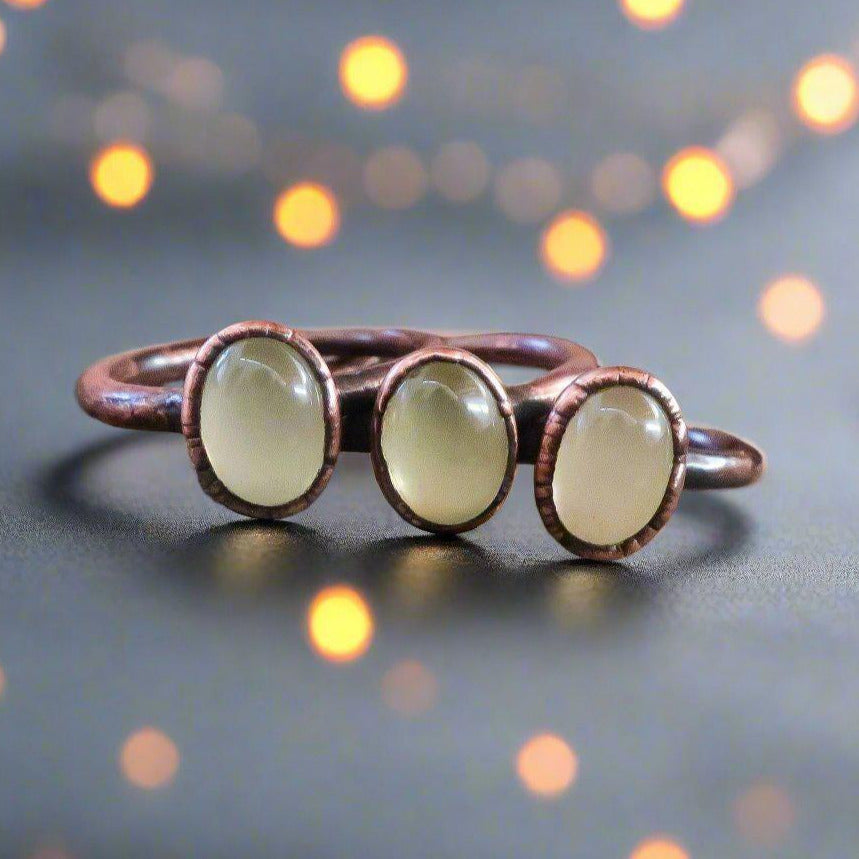 Copper Prehnite Ring For Calm Clarity Renewal | By Blackbird & Sage