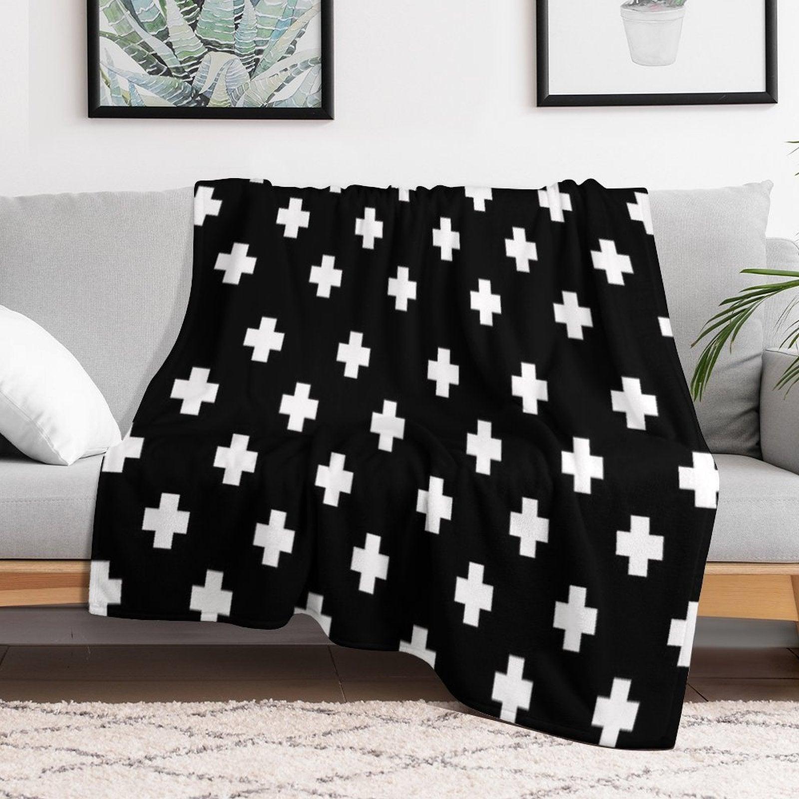 Swiss Cross Pattern Throw Blanket
