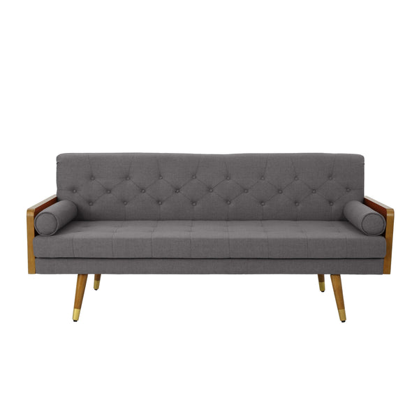 Aidan Mid Century Modern Tufted Fabric Sofa
