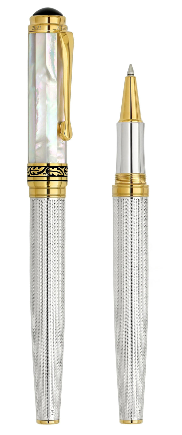 Maestro® 925 Sterling Silver Rollerball Pen - White Mother of Pearl Cap - Gifts for You 'n Me