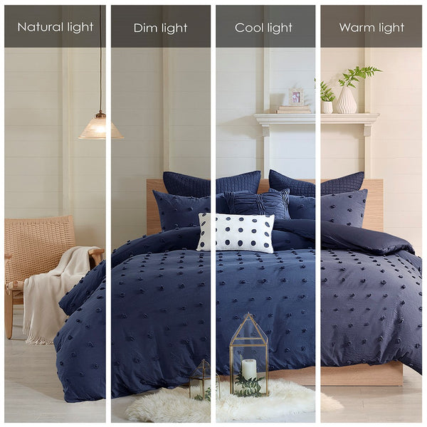 Brooklyn Cotton Jacquard Comforter Set with Euro Shams and Throw Pillows - Gifts for You 'n Me