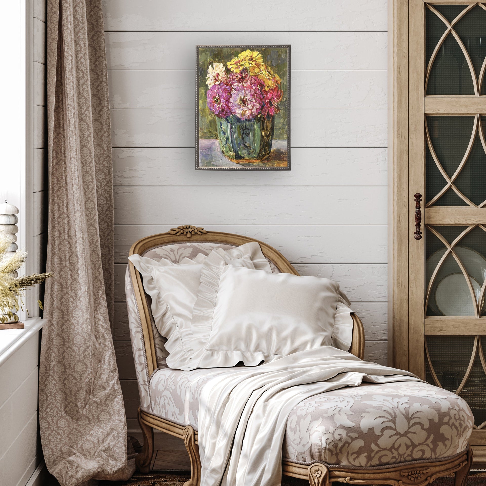 Vintage Floral Oil Reproduction