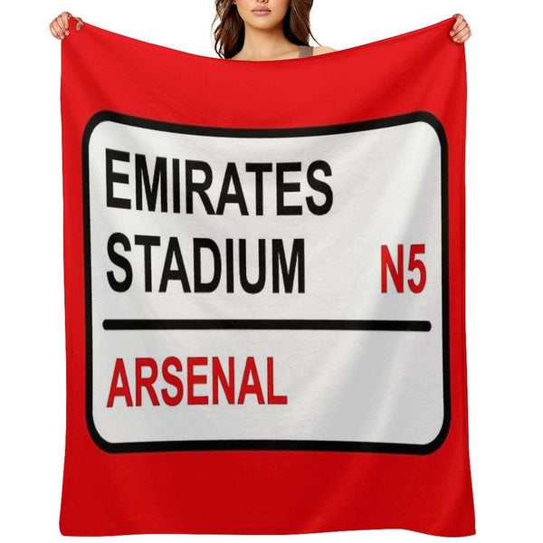Emirates Stadium Football Sign Throw Blanket