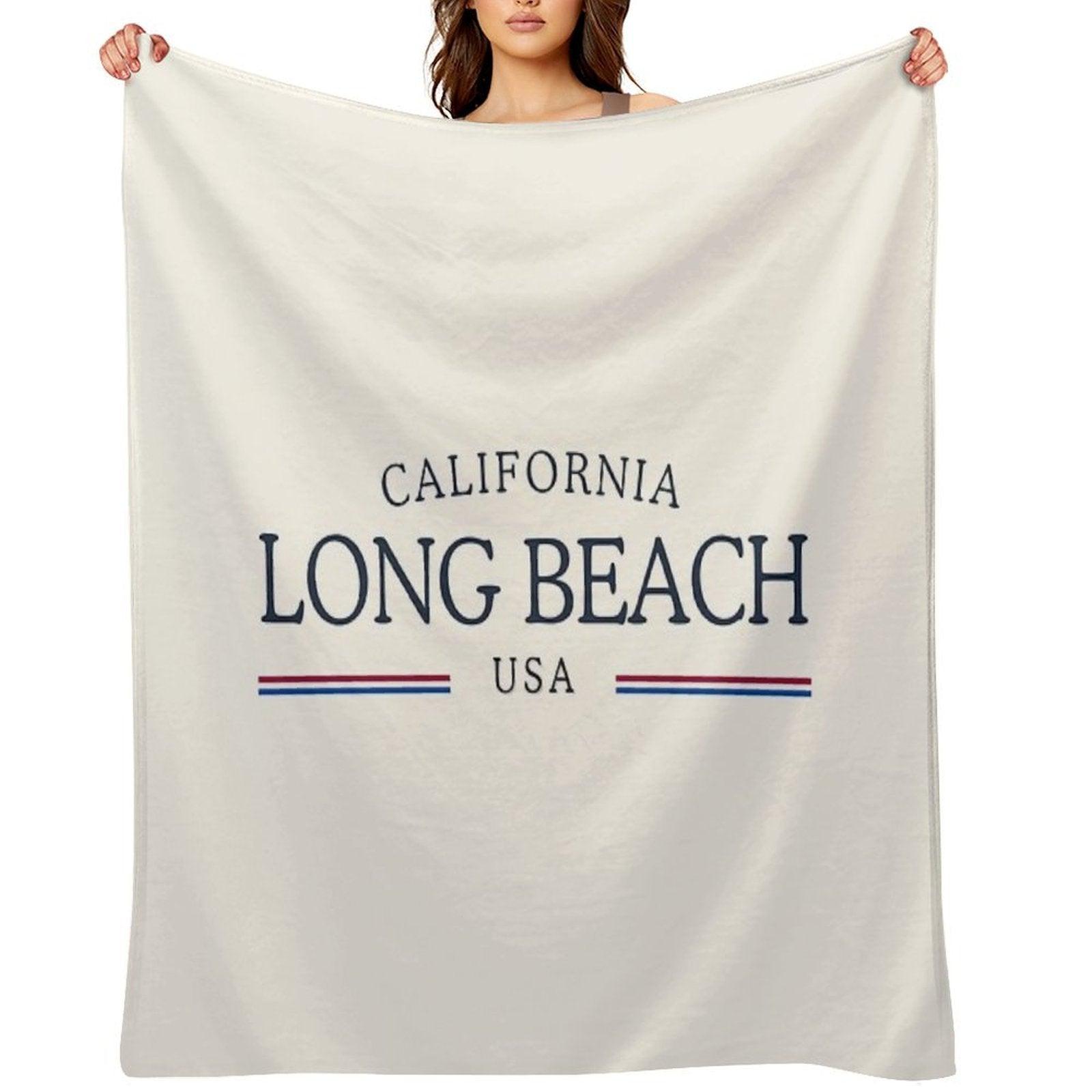 Long Beach California Heritage – Classic Cream Throw Blanket