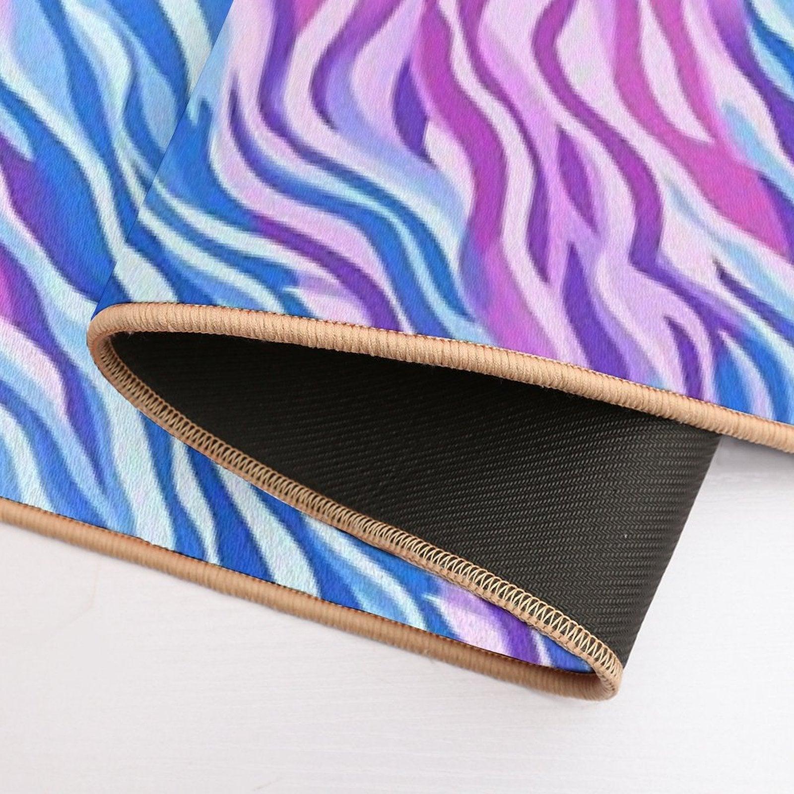 Abstract Wavy Lines Pattern Texture  Long-Lasting Bath Mat