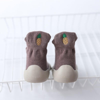 Autumn New Soft Sole Baby Walking Shoes Knitted Embroidered Baby Floor Socks Shoes Avocado Children's Socks